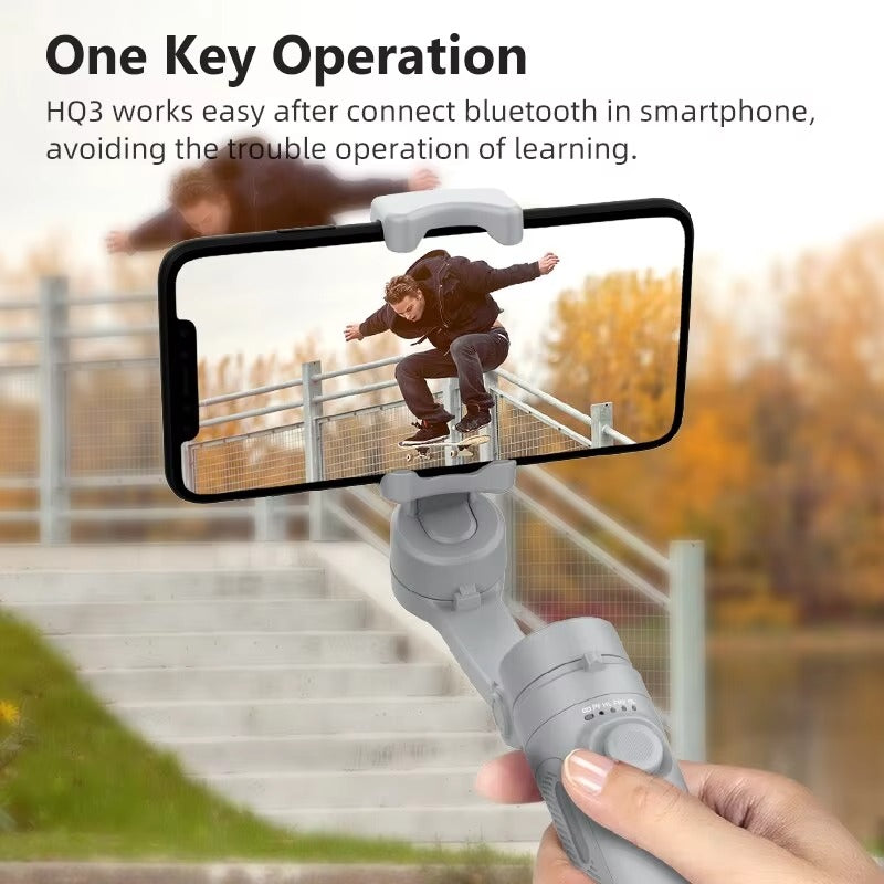 Advanced 3-Axis Smartphone Gimbal Stabilizer – Foldable Handheld Video Rig with Bluetooth, Anti-Shake, Vertical Shooting, for Vlog, YouTube, TikTok Recording
