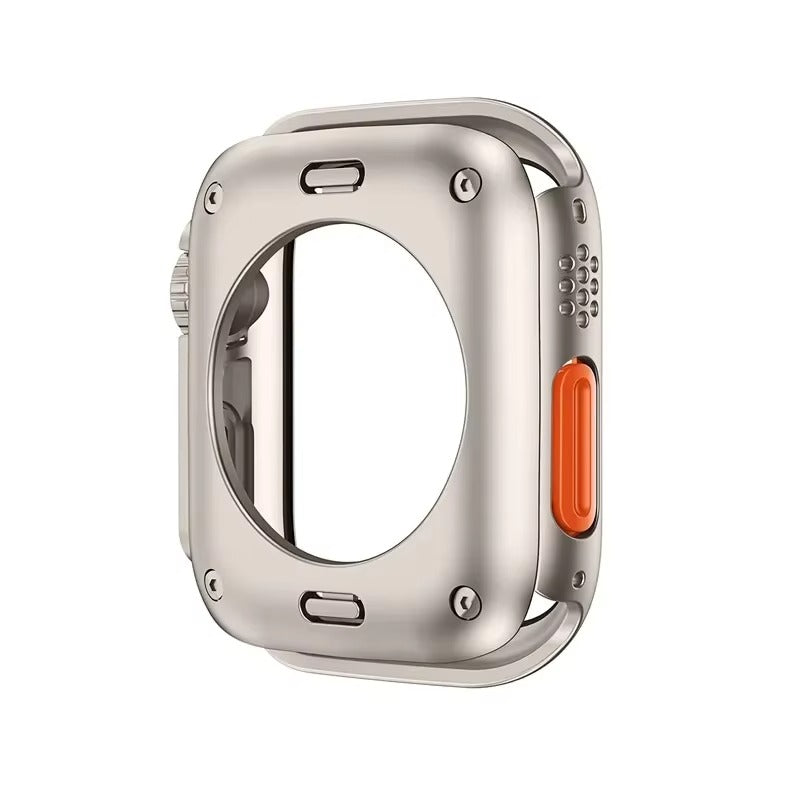 Durable Plastic Smartwatch Case with 360° Tempered Glass Screen Protector – Waterproof Sealing, Full Coverage Bumper, Anti-Fog and Scratch Resistant