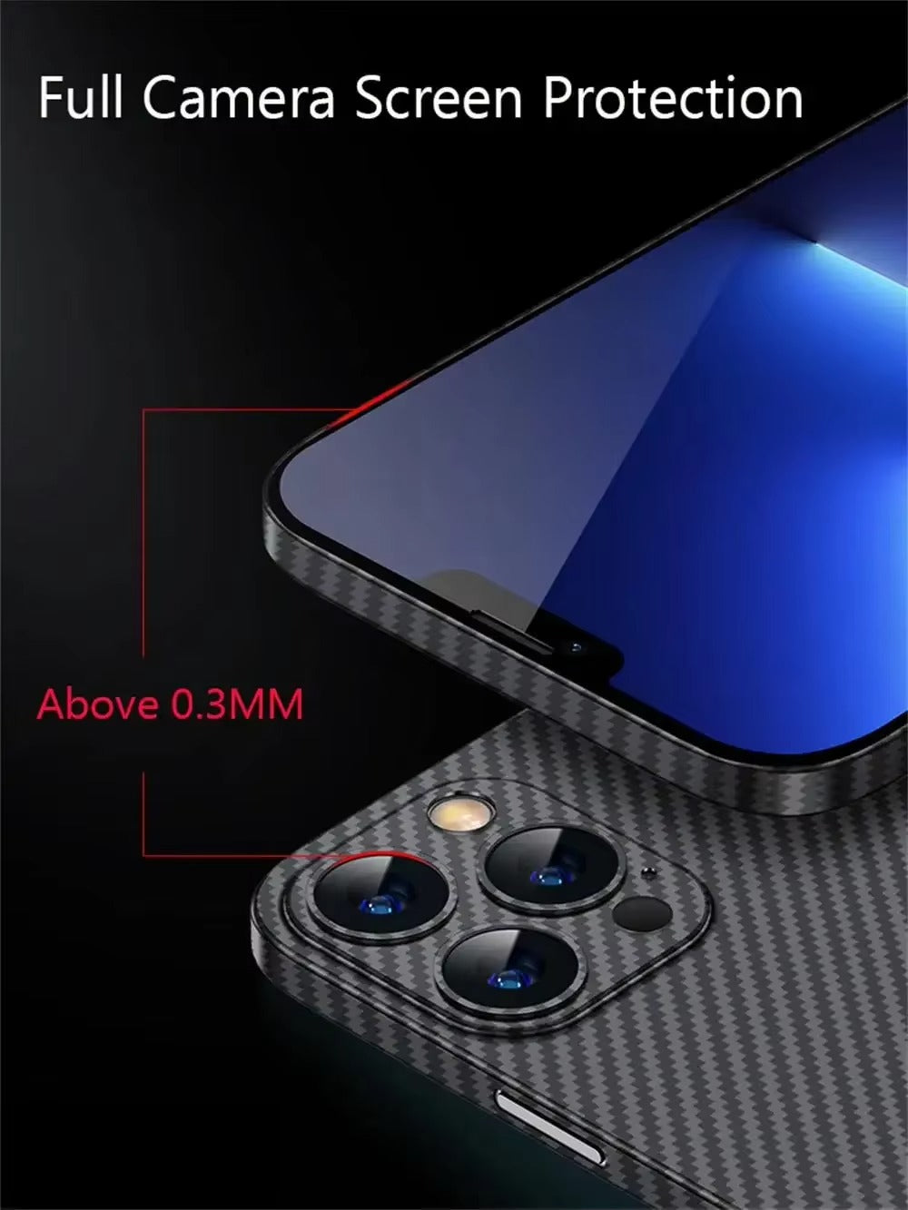 Luxury Apple iPhone Case, MagSafe Compatible, Camera Lens & Screen Protection, Ultra Thin, Shockproof, Magnetic Full All Around Cover – Ultra Thin 0.2mm Carbon Fiber Matte PP Back Cover for Lightweight Sleek Protection