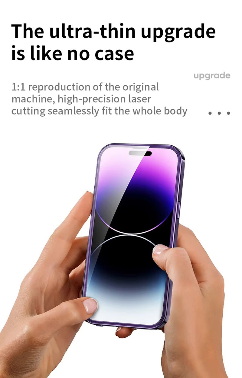 Premium Double Glass Apple iPhone Case, MagSafe Compatible, Ultra Thin Magnetic Shockproof Full Protection