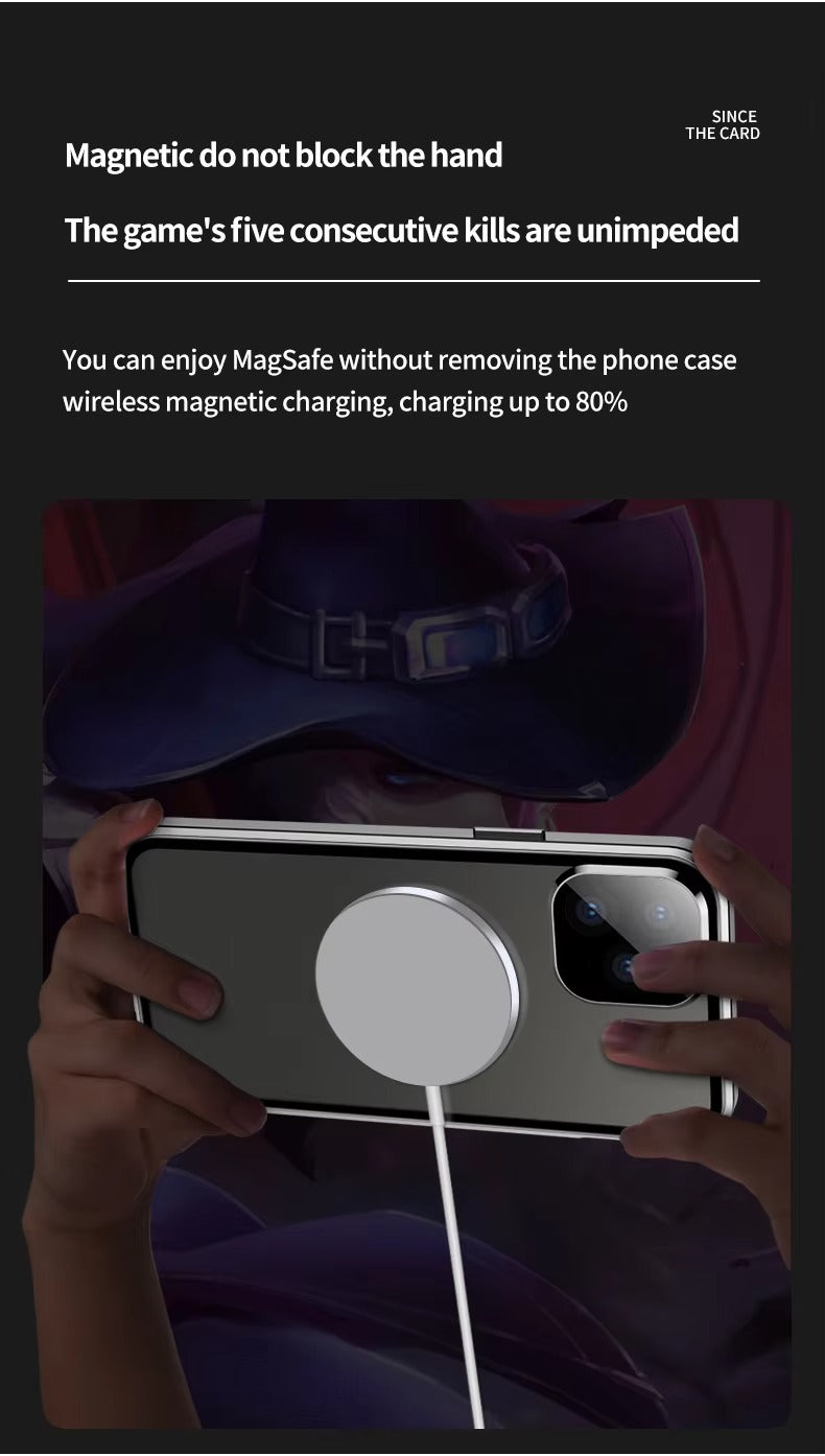 Premium Apple iPhone Case, MagSafe Compatible, Camera Lens & Screen Protection, Ultra Thin, Shockproof, Magnetic Full All Around Cover – 360° Metal Frame Case with Aluminum Alloy & Full Screen Protection