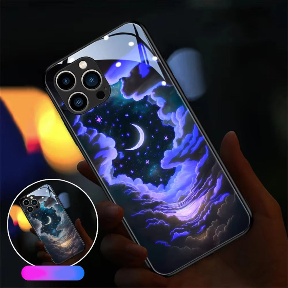 Premium Apple iPhone Case, MagSafe Compatible, Camera Lens and Screen Protection, Ultra Thin, Shockproof, Magnetic, Full All Around Protection, Starry Sky LED Glass Cover