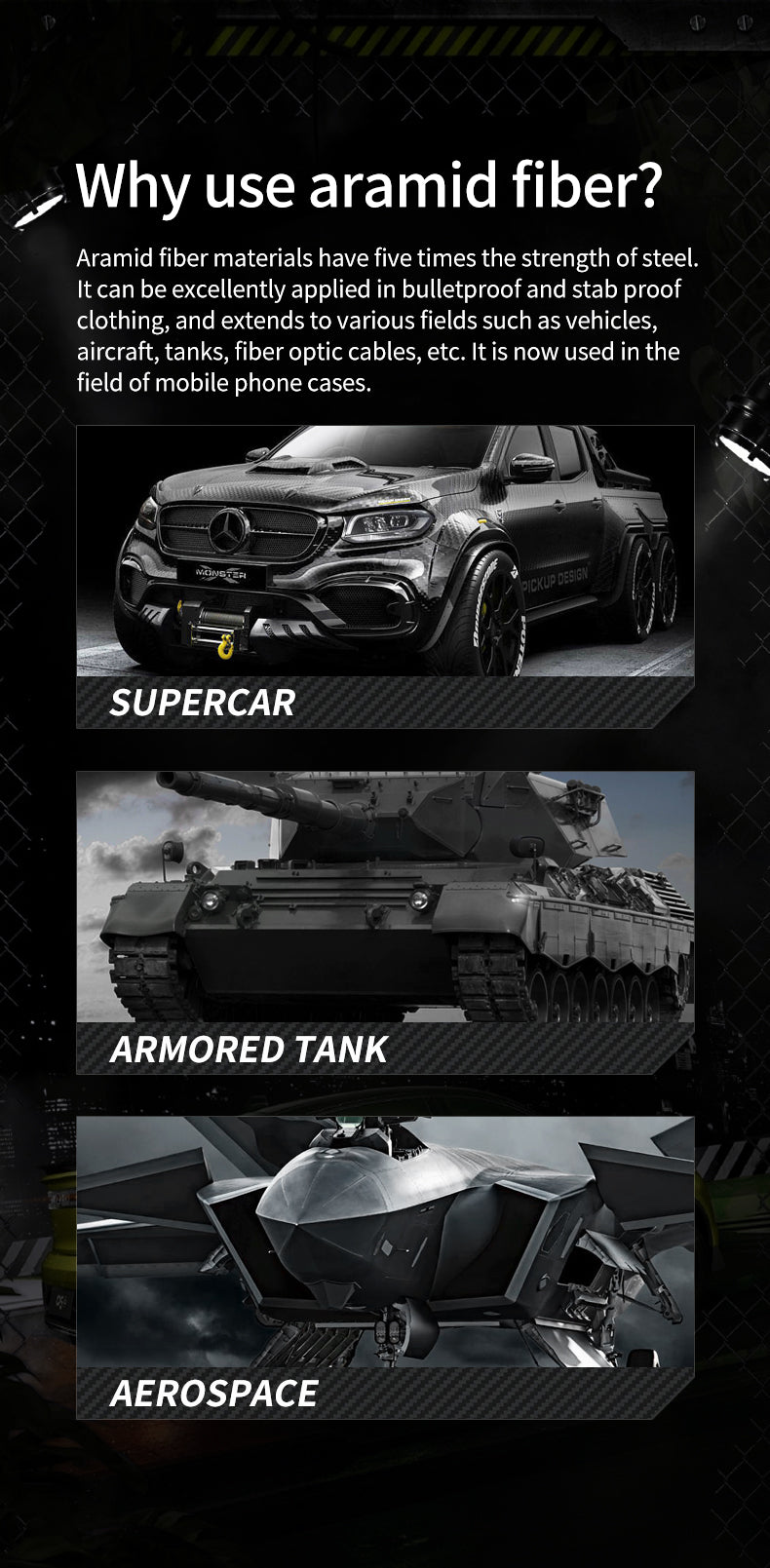 Premium 100% Aramid Fiber Kevlar iPhone Case – 600D Lightweight Compatible Ultra-Thin Protective Cover for iPhone Models