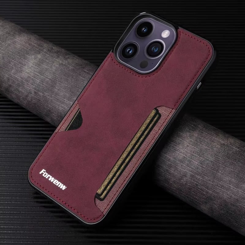 Luxury Apple iPhone Case, MagSafe Compatible, Camera Lens and Screen Protection, Ultra Thin, Shockproof, Magnetic, Full All Around Protection, Retro Leather Wallet Cover