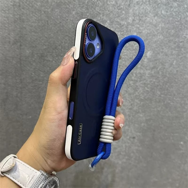 Luxury Apple iPhone Case, MagSafe Compatible, Camera Lens & Screen Protection, Ultra Thin, Shockproof, Magnetic Full All Around Cover – Wireless Charging Lanyard Bumper Case