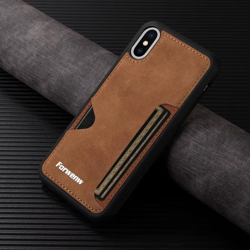 Luxury Apple iPhone Case, MagSafe Compatible, Camera Lens and Screen Protection, Ultra Thin, Shockproof, Magnetic, Full All Around Protection, Retro Leather Wallet Cover
