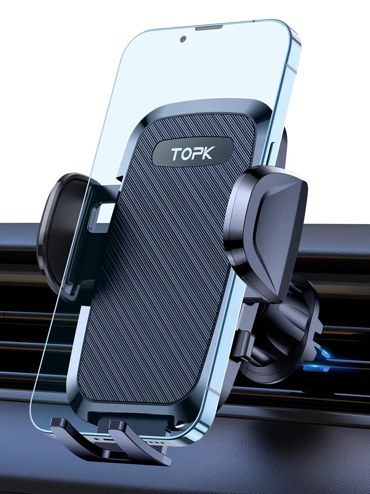 High Quality Universal Car Phone Holder – 360° Rotating Vent Mount with Hook Clip, Apple iPhone Devices
