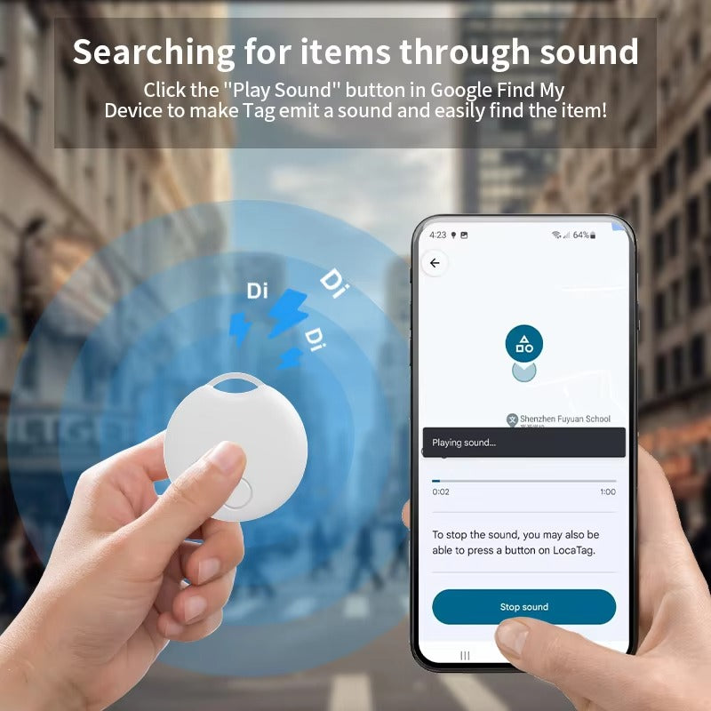 Smart Bluetooth GPS Tracker Compatible with Apple Find My – MFI Certified AirTag Replacement for Wallet, Keys, Bike, Bag – Anti-Lost Finder with Sound Alert & Long Battery Life
