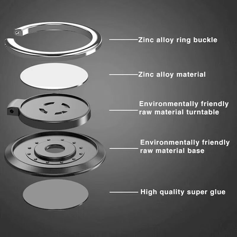 Premium, Metal Finger Ring Phone Holder – 180° Rotatable, Grip Stand Mount, Universal Smartphone Holder for Apple iPhone
