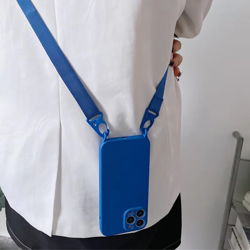 High Quality Apple iPhone Case,Ultra Thin Full Protection Cover with Soft Silicone Shell and Crossbody Necklace Lanyard