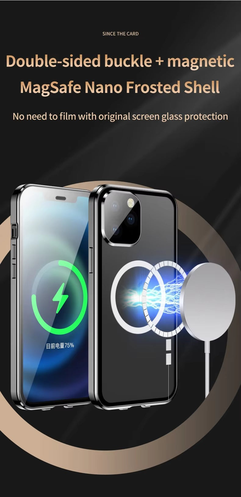 Premium Apple iPhone Case, MagSafe Compatible, Camera Lens & Screen Protection, Ultra Thin, Shockproof, Magnetic Full All Around Cover – 360° Metal Frame Case with Aluminum Alloy & Full Screen Protection