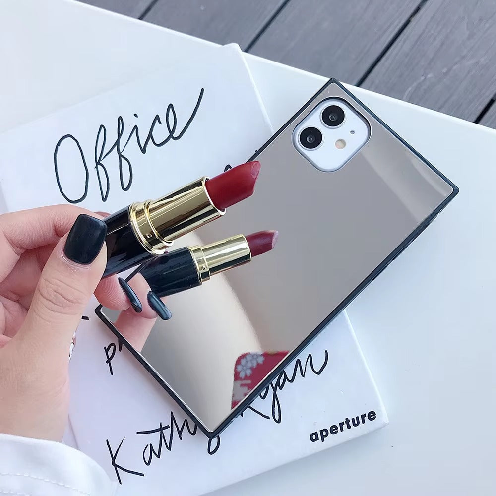 Luxury Apple iPhone Case, MagSafe Compatible, Camera Lens and Screen Protection, Ultra Thin, Shockproof, Magnetic, Full All Around Protection, Square Mirror Bumper Cover