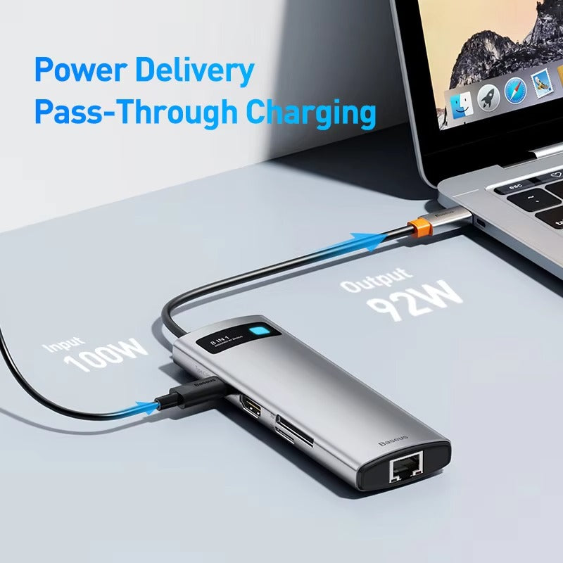 High Quality USB-C Hub Adapter – Type-C to HDMI, USB 3.1, 10Gbps, RJ45 Ethernet, Laptop, Tablet, USB-C Devices
