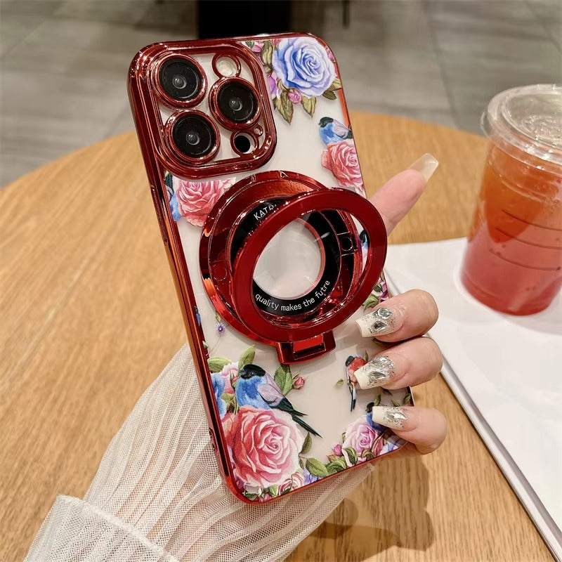 Premium Apple iPhone Case, MagSafe Compatible, Camera Lens and Screen Protection, Ultra Thin, Shockproof, Magnetic, Full All Around Protection, CD Flower Holder Cover