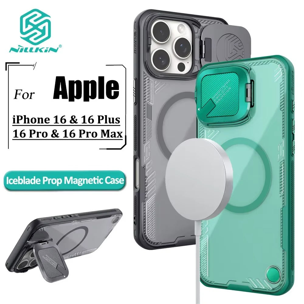 High Quality Apple iPhone Case Ultra Thin Shockproof Magnetic Full All Around Protection Cover with Transparent Holder Design