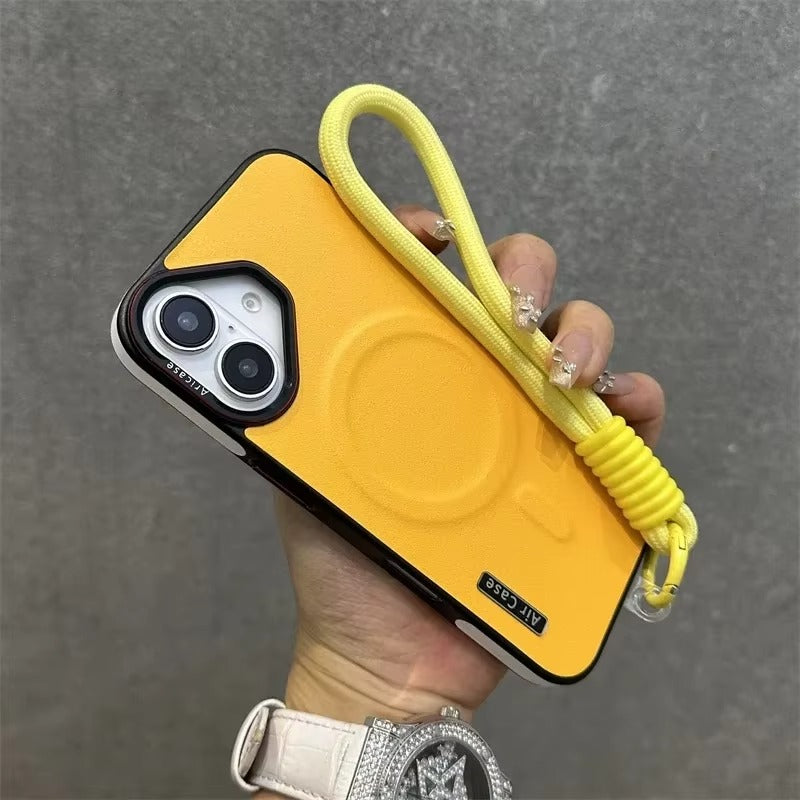 Luxury Apple iPhone Case, MagSafe Compatible, Camera Lens & Screen Protection, Ultra Thin, Shockproof, Magnetic Full All Around Cover – Wireless Charging Lanyard Bumper Case