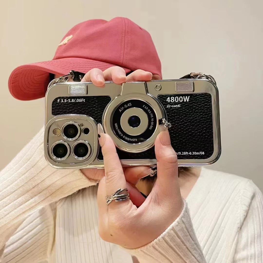 Luxury Apple iPhone Case, MagSafe Compatible, Camera Lens and Screen Protection, Ultra Thin, Shockproof, Magnetic, Full All Around Protection, 3D Retro Camera Cover