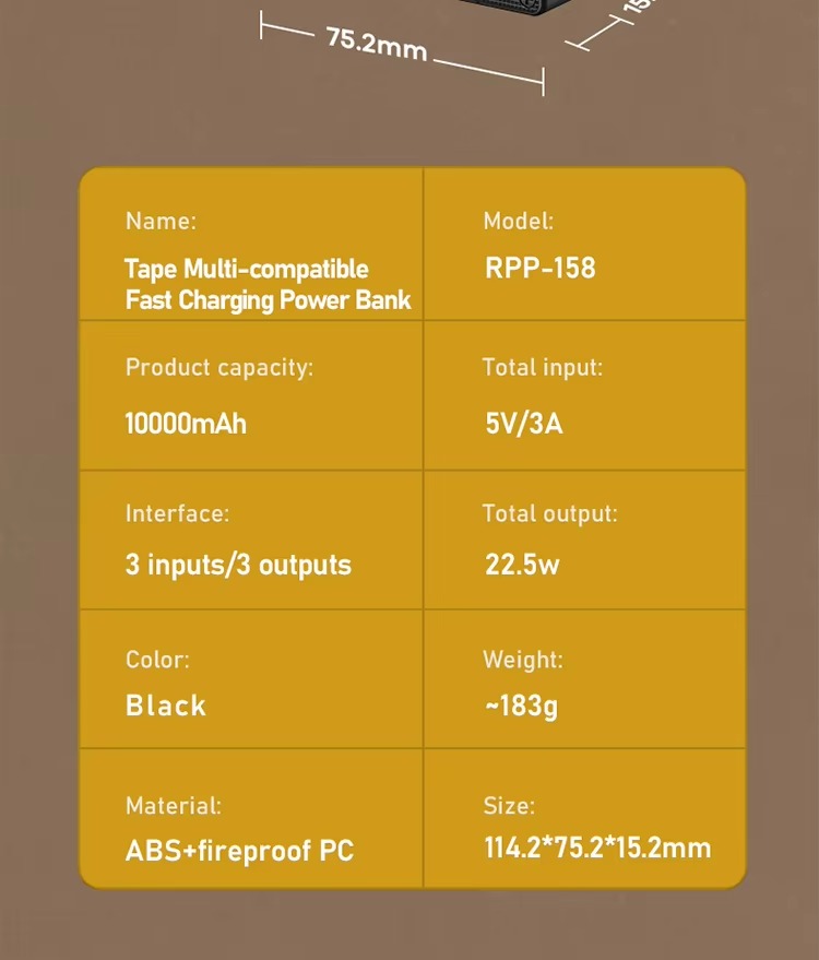 Premium 10000mAh Portable Power Bank – PD18W QC22.5W Two-Way Fast Charging, Digital Display, Compact Mobile Battery for Apple Huawei Xiaomi