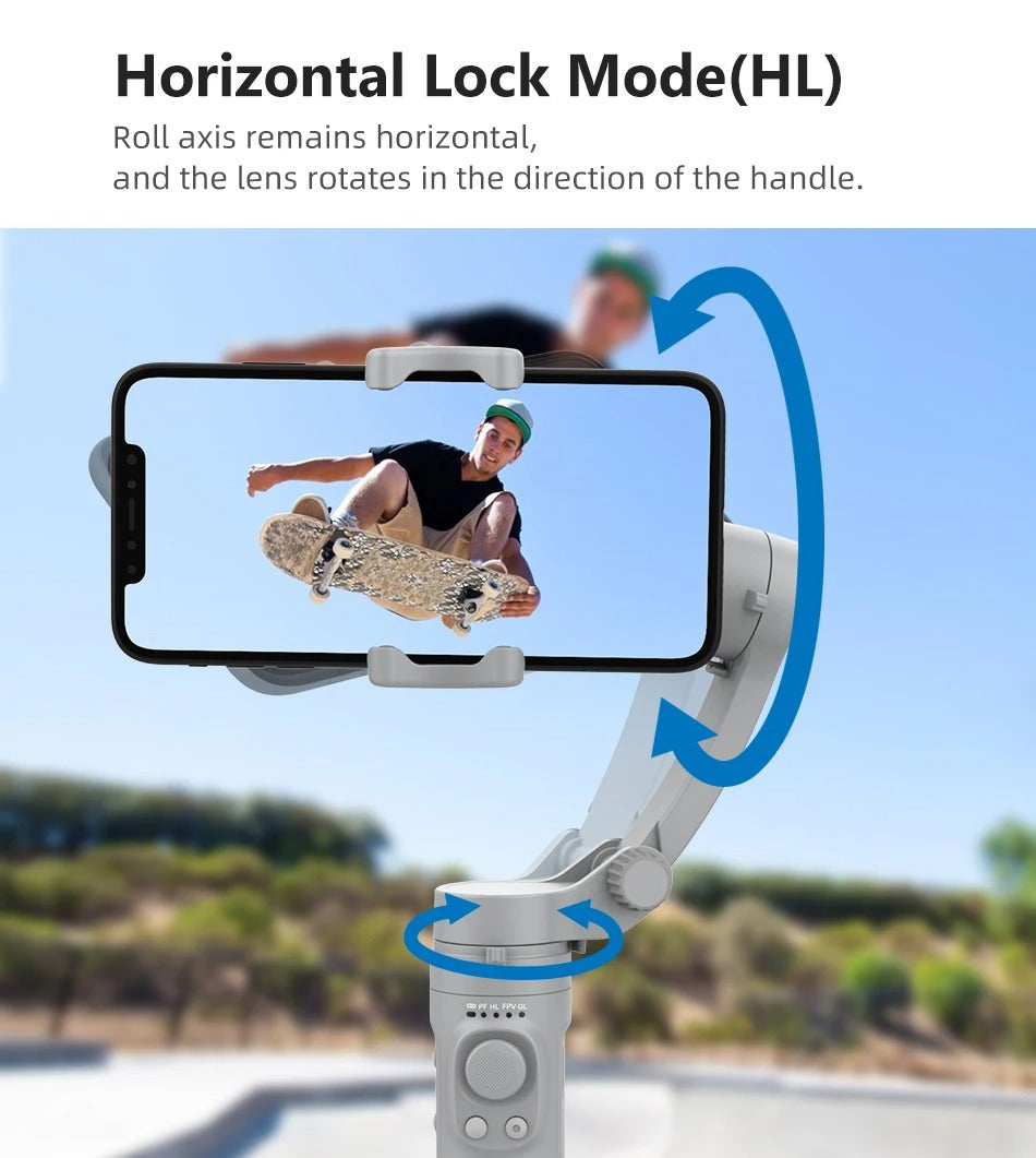 Advanced 3-Axis Smartphone Gimbal Stabilizer – Foldable Handheld Video Rig with Bluetooth, Anti-Shake, Vertical Shooting, for Vlog, YouTube, TikTok Recording