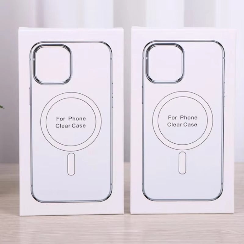 Premium Apple iPhone Case, MagSafe Compatible, Camera Lens & Screen Protection, Ultra Thin, Shockproof, Magnetic Full All Around Cover – Hard Crystal Clear Magnetic Case with Wireless Charging Support