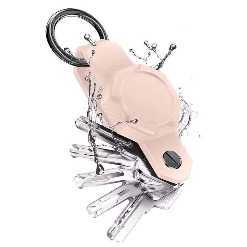 Waterproof Silicone Keychain Case for Apple AirTag – Anti-Lost Key Organizer with Screwdriver, Lightweight & Durable, Fits Up to 7 Keys