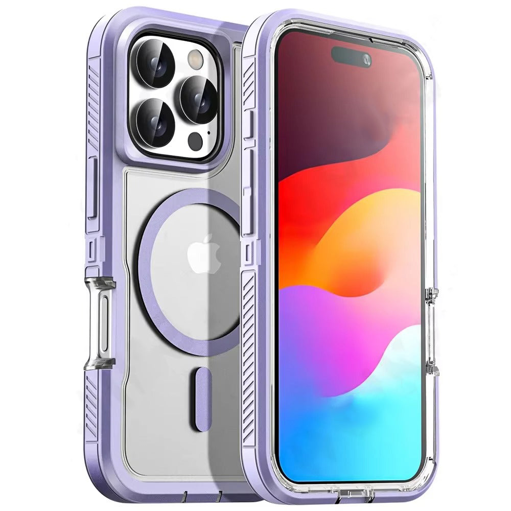 Luxury Apple iPhone Case MagSafe Compatible, Camera Lens & Screen Protection, Ultra Thin Shockproof Magnetic Full All Around Protection Cover with IP68 Metal Underwater Design