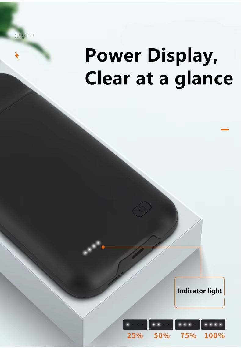 High Capacity Apple iPhone Case MagSafe Compatible, Camera Lens & Screen Protection, Ultra Thin Shockproof Magnetic Full All Around Protection Charging Cover with Built-In Battery