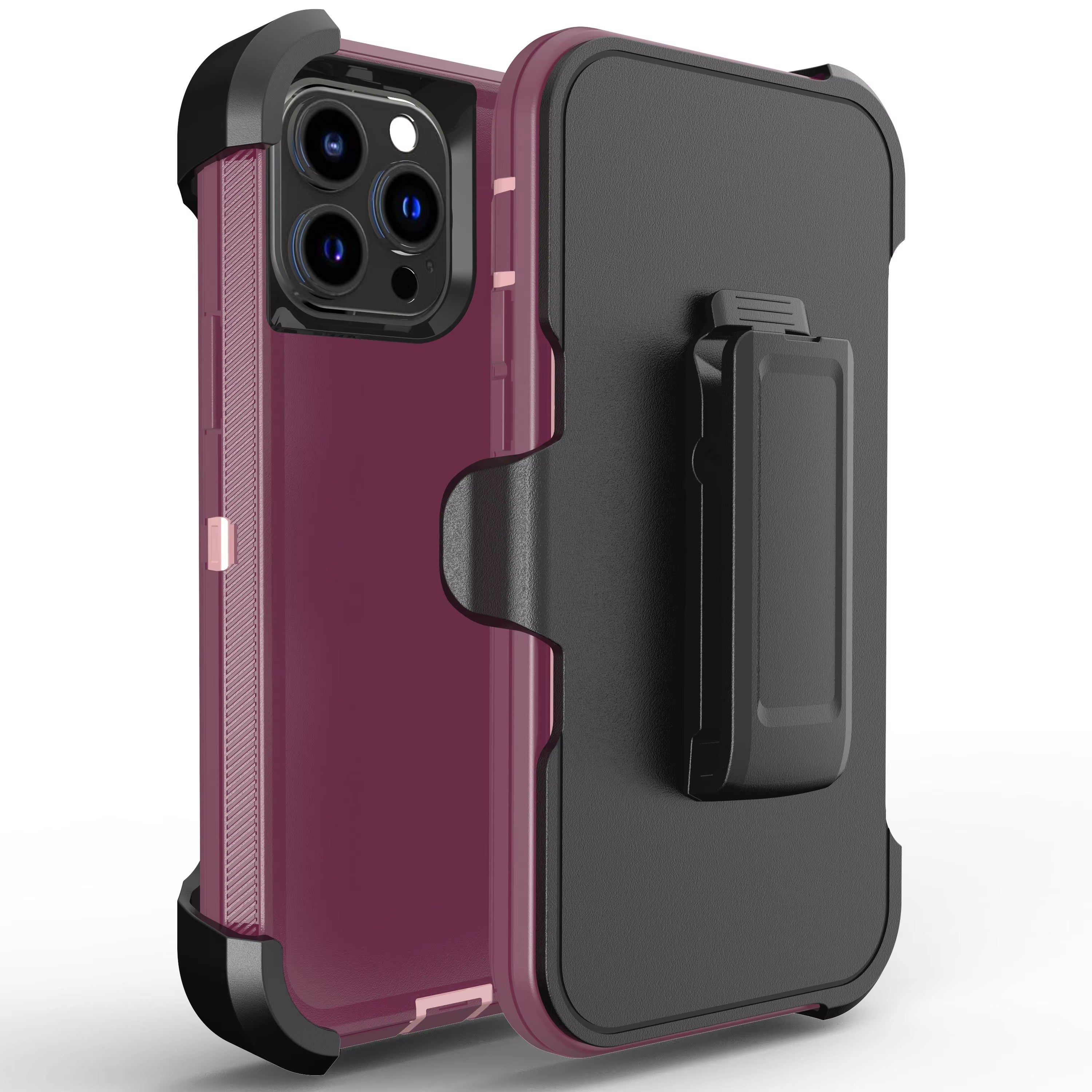 Robust Apple iPhone Case, MagSafe Compatible, Camera Lens & Screen Protection, Ultra Thin, Shockproof, Magnetic Full All Around Cover – 3-in-1 Heavy Duty Armor Case with Belt Clip & Full Body Protection