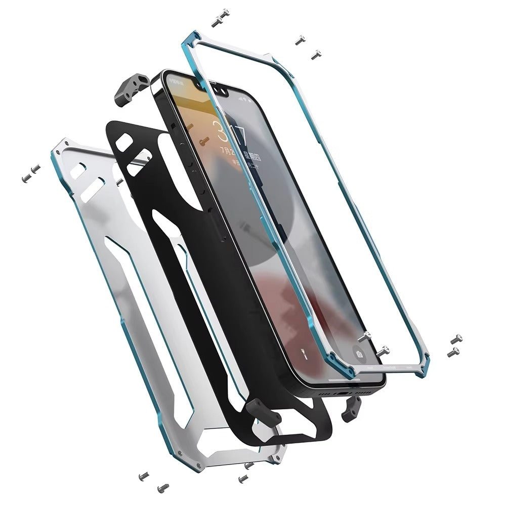 High Quality Apple iPhone Case, MagSafe Compatible, Camera Lens & Screen Protection, Ultra Thin, Shockproof, Magnetic Full All Around Cover – Hard Aluminum Metal Case with Shockproof Protection & Durable Design
