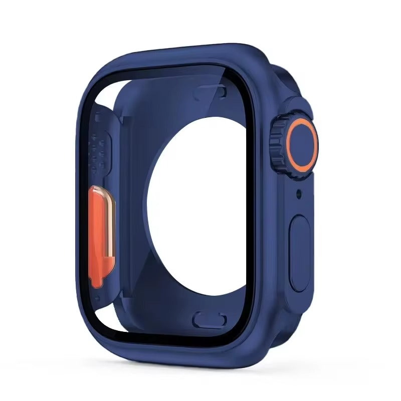 Durable Plastic Smartwatch Case with 360° Tempered Glass Screen Protector – Waterproof Sealing, Full Coverage Bumper, Anti-Fog and Scratch Resistant
