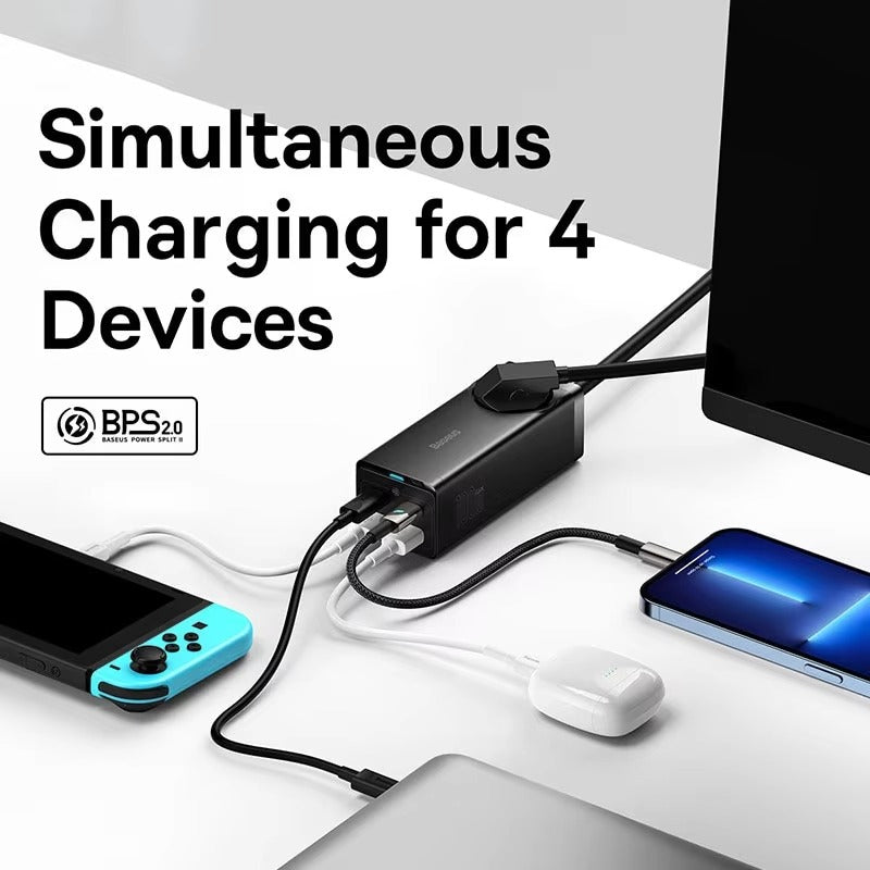 Premium, GaN3 Pro USB Charger Power Strip – Desktop Charging Station with Type-C, PD, QC 4.0, QC 3.0 Fast Charging