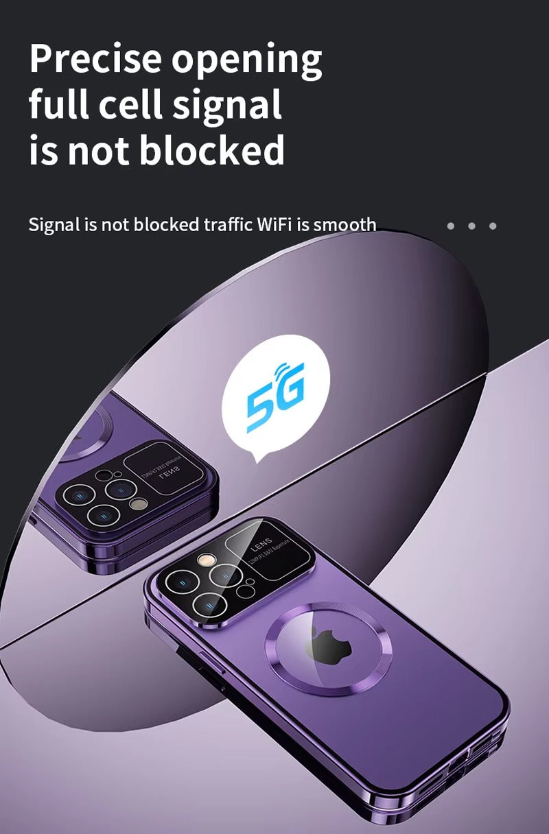 Premium Double Glass Apple iPhone Case, MagSafe Compatible, Ultra Thin Magnetic Shockproof Full Protection