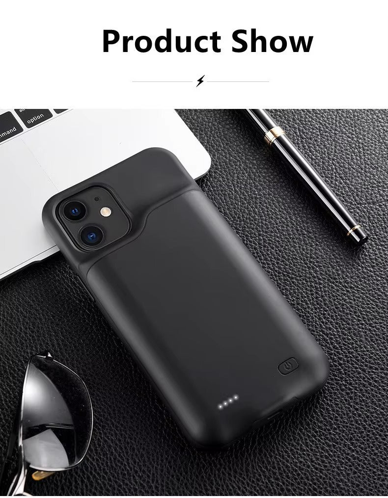 High Capacity Apple iPhone Case MagSafe Compatible, Camera Lens & Screen Protection, Ultra Thin Shockproof Magnetic Full All Around Protection Charging Cover with Built-In Battery
