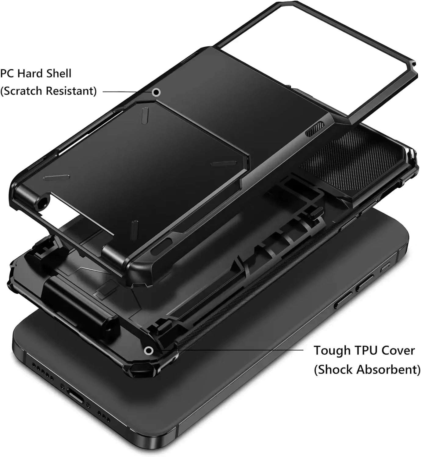 Robust Apple iPhone Case, MagSafe Compatible, Camera Lens and Screen Protection, Ultra Thin, Shockproof, Magnetic, Full All Around Protection, Hidden Wallet Card Cover