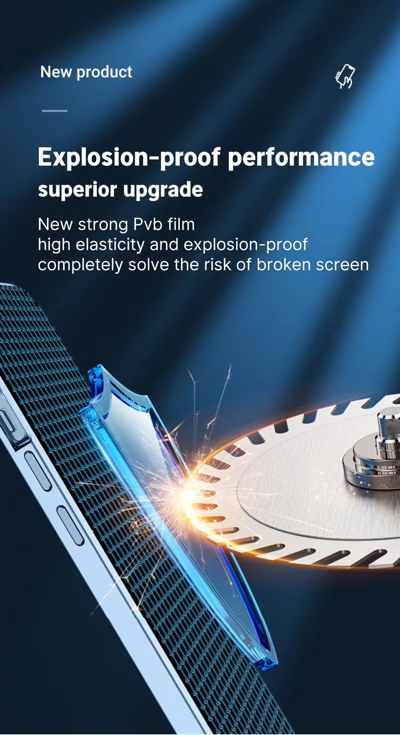 Premium Magnetic Glass Apple iPhone Case, MagSafe Compatible, Ultra Thin Shockproof Full Metal Frame Cover