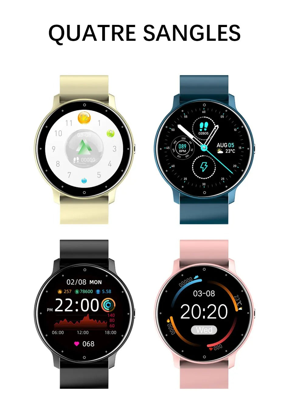 Premium Smartwatch for iPhone – Full Touchscreen Fitness Tracker with Bluetooth, Heart Rate Monitor, IP67 Waterproof