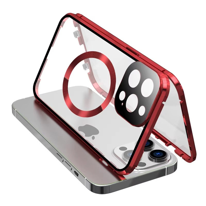 Premium 360° Glass Apple iPhone Case, MagSafe Compatible, Ultra Thin Magnetic Shockproof Full Protection
