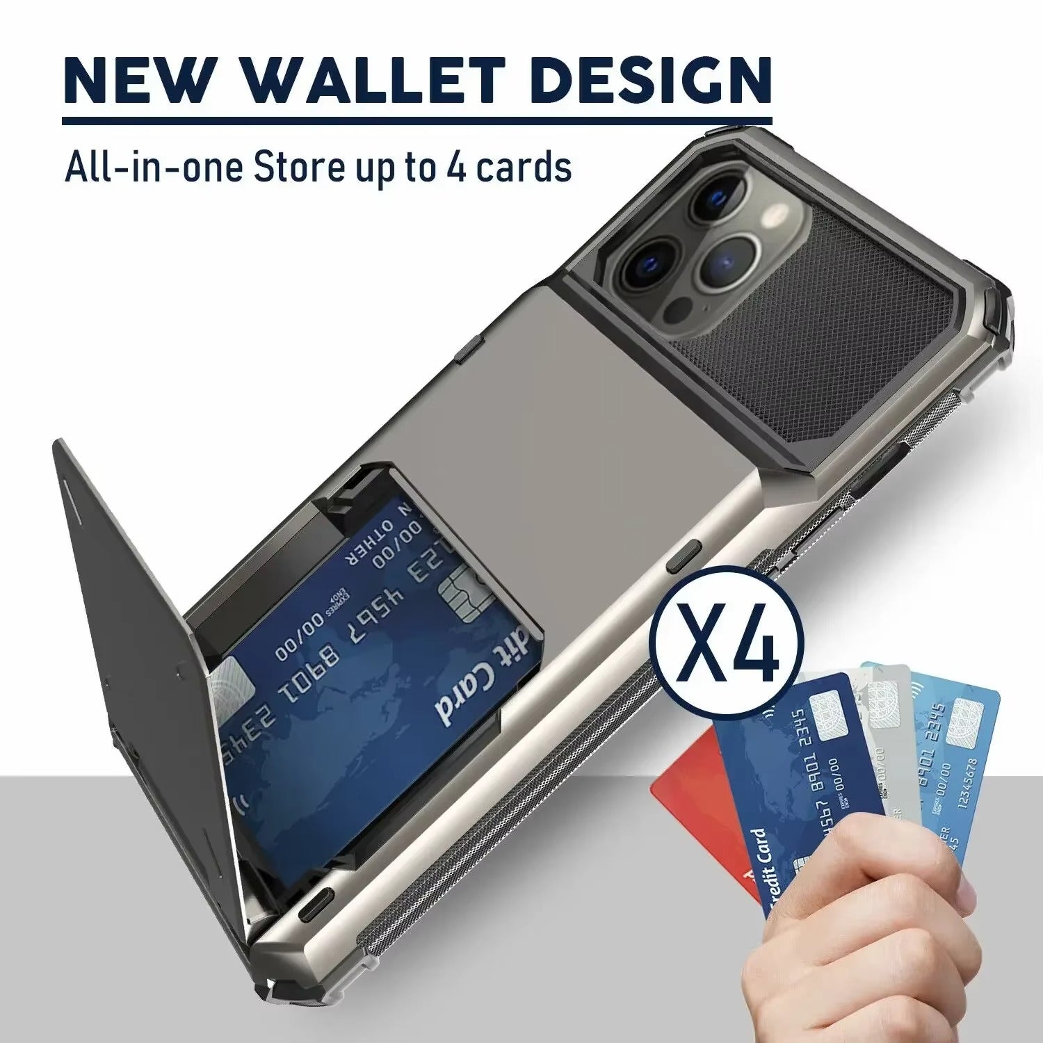 Robust Apple iPhone Case, MagSafe Compatible, Camera Lens and Screen Protection, Ultra Thin, Shockproof, Magnetic, Full All Around Protection, Hidden Wallet Card Cover