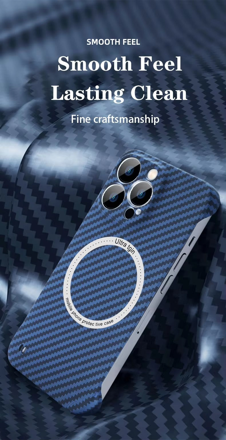 Luxury Carbon Fiber Apple iPhone Case, MagSafe Compatible Ultra Thin Magnetic Wireless Charging Support and Slim Frame Design