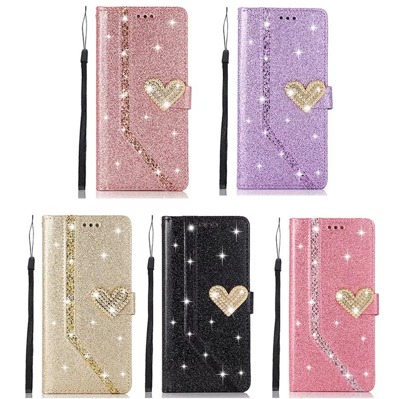Luxury Apple iPhone Case, MagSafe Compatible, Camera Lens and Screen Protection, Ultra Thin, Shockproof, Magnetic, Full All Around Protection, Shiny Leather Wallet Cover