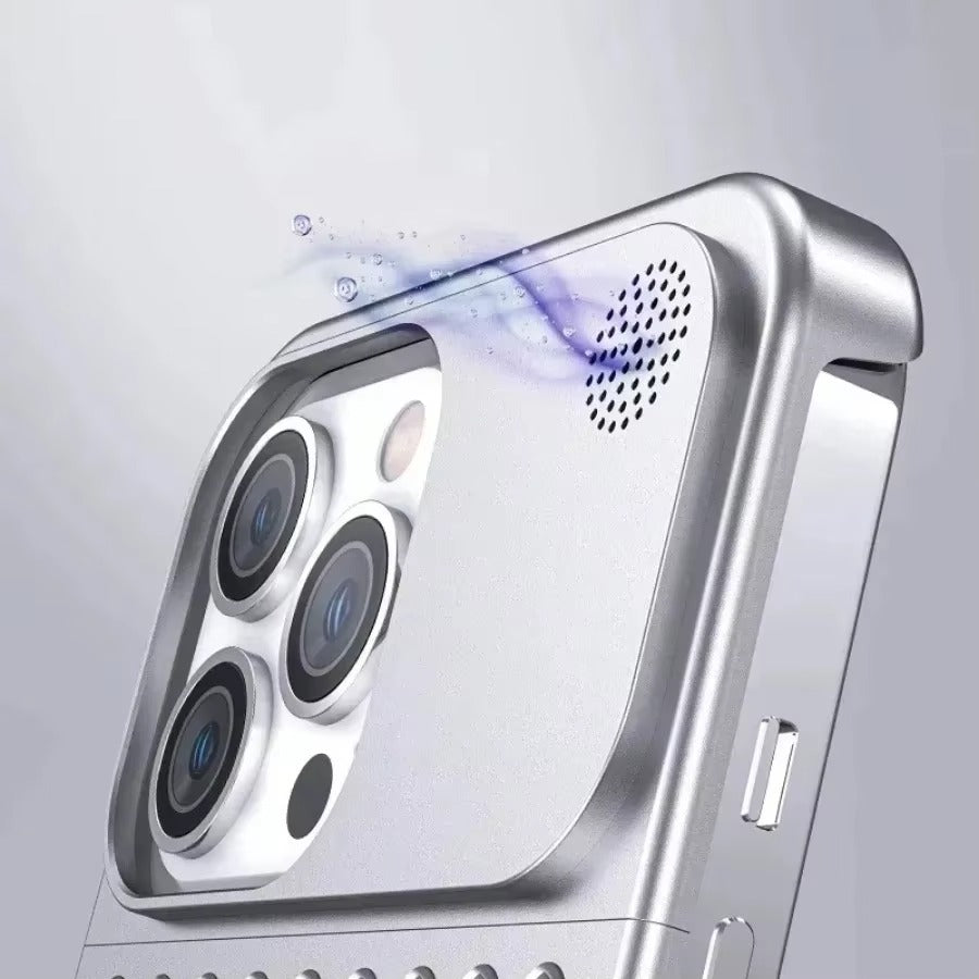 Luxury Apple iPhone Case, MagSafe Compatible, Camera Lens & Screen Protection, Ultra Thin, Shockproof, Magnetic Full All Around Cover – Aluminum Cooling Case with Heat Dissipation & Removable Fragrance Module