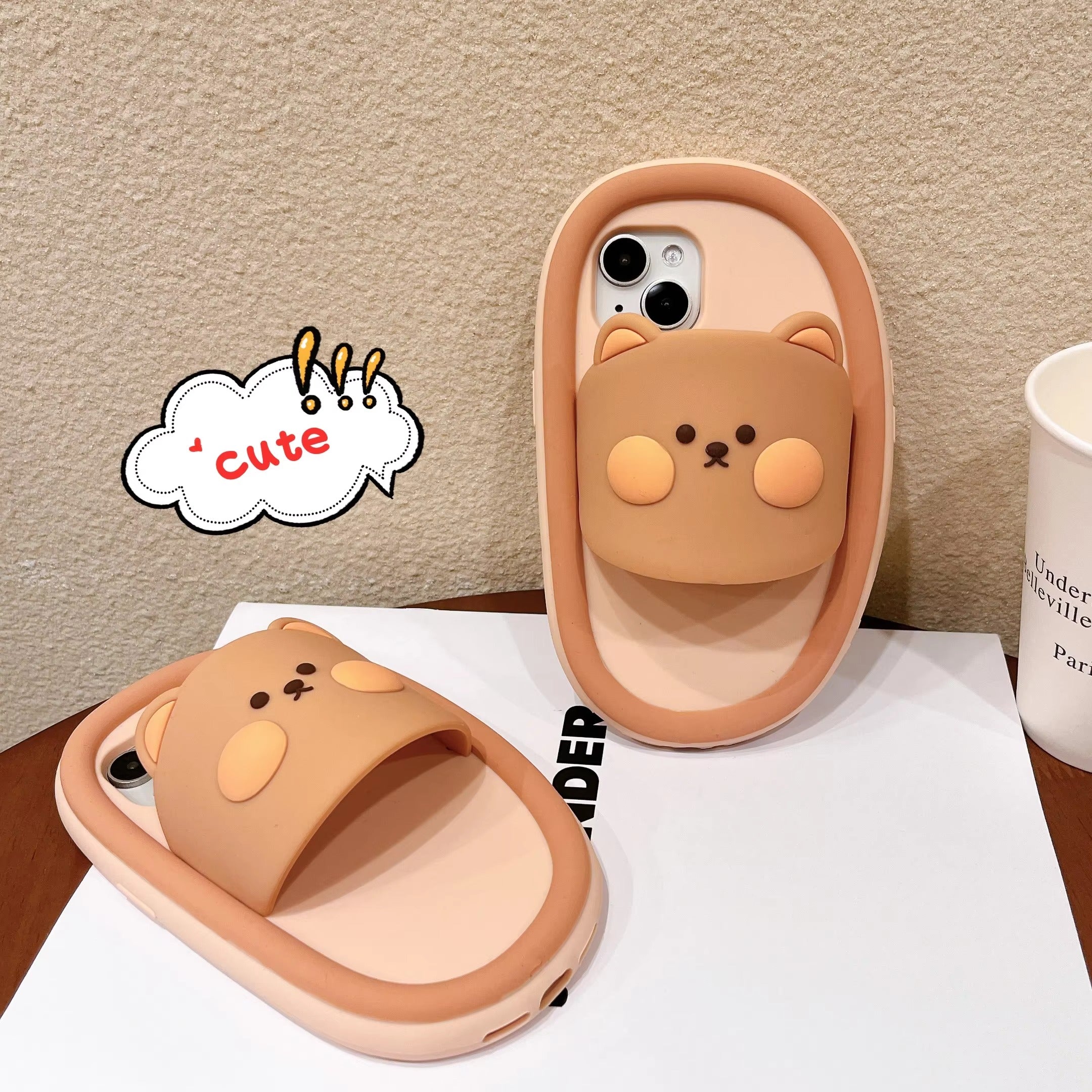 Premium Apple iPhone Case, MagSafe Compatible, Camera Lens and Screen Protection, Ultra Thin, Shockproof, Magnetic, Full All Around Protection, 3D Slippers Animal Cover