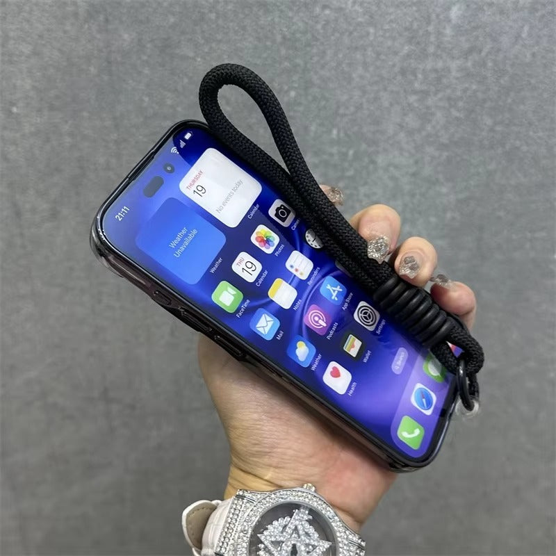 Luxury Apple iPhone Case, MagSafe Compatible, Camera Lens & Screen Protection, Ultra Thin, Shockproof, Magnetic Full All Around Cover – Clear Electroplated TPU Case with Football Design & Wrist Hand Chain