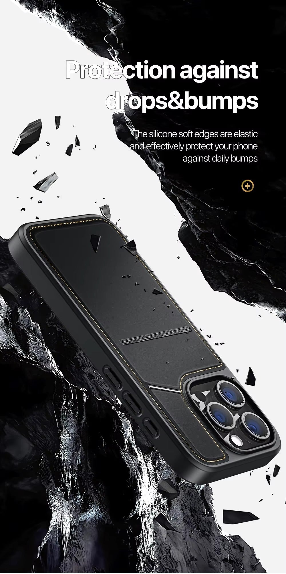 Premium Apple iPhone Case, MagSafe Compatible, Camera Lens and Screen Protection, Ultra Thin, Shockproof, Magnetic, Full All Around Protection, 3-in-1 Business Card Cover