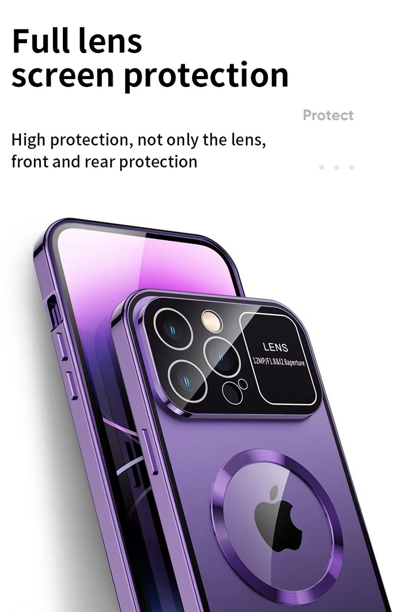 Premium Double Glass Apple iPhone Case, MagSafe Compatible, Ultra Thin Magnetic Shockproof Full Protection