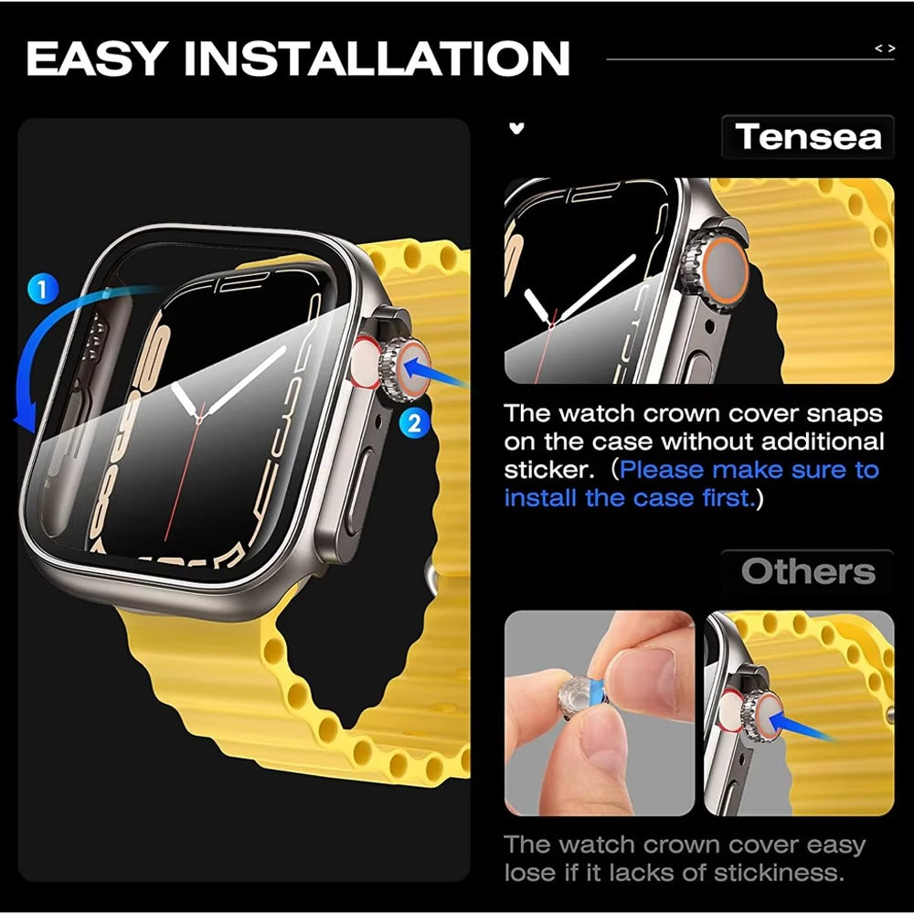 Premium Smartwatch Case with Tempered Glass – Full Cover Shockproof Screen Protector, Ultra-Thin Touch-Sensitive Bumper for 40mm 41mm 44mm 45mm