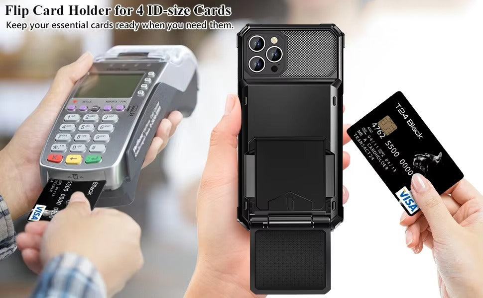 Robust Apple iPhone Case, MagSafe Compatible, Camera Lens and Screen Protection, Ultra Thin, Shockproof, Magnetic, Full All Around Protection, Hidden Wallet Card Cover