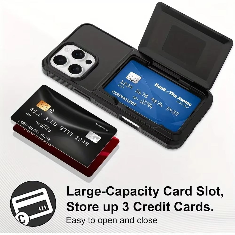 Robust Apple iPhone Case, MagSafe Compatible, Camera Lens and Screen Protection, Ultra Thin, Shockproof, Magnetic, Full All Around Protection, Wallet Card Holder Cover