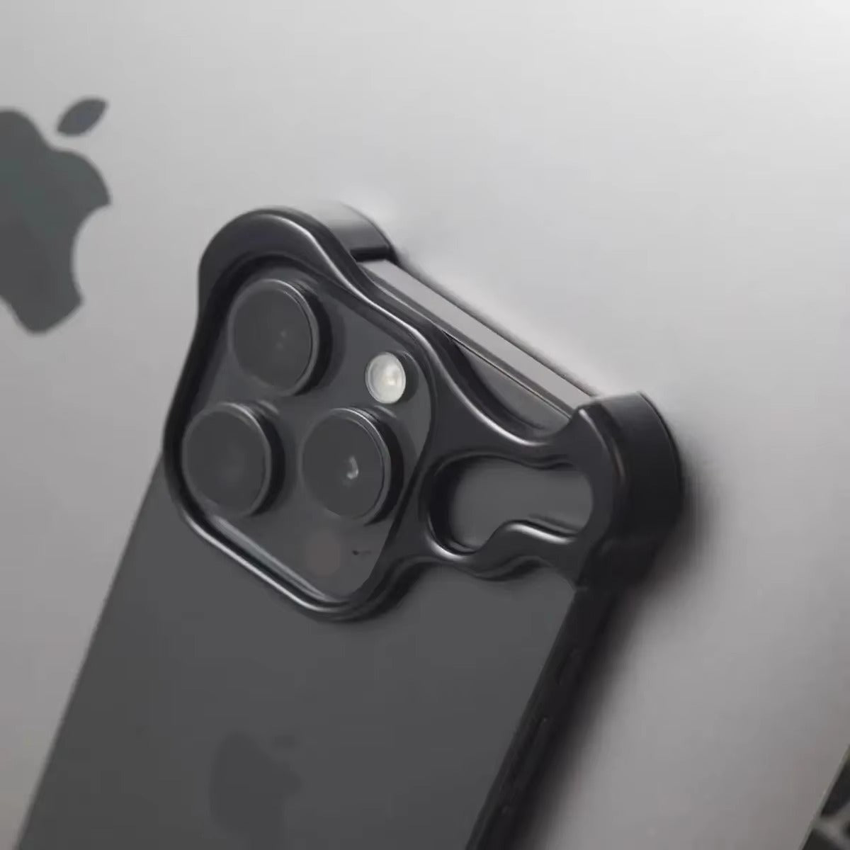 Luxury Metal Bumper Apple iPhone Case, MagSafe Compatible, Ultra Thin Magnetic Irregular Aluminum Frame and Lens Film Guard