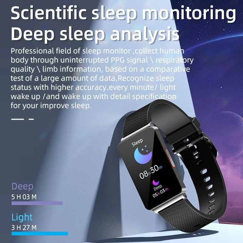 Premium Non-Invasive Blood Glucose Smartwatch – ECG, Heart Rate, Blood Pressure, Oxygen & Temperature Monitor, Waterproof Fitness Tracker with Touchscreen